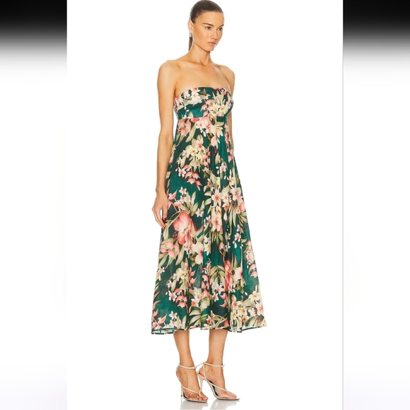 Zimmermann Lexi Bandeau linen midi dress nwt size 2 petite - Picture 4 of 13